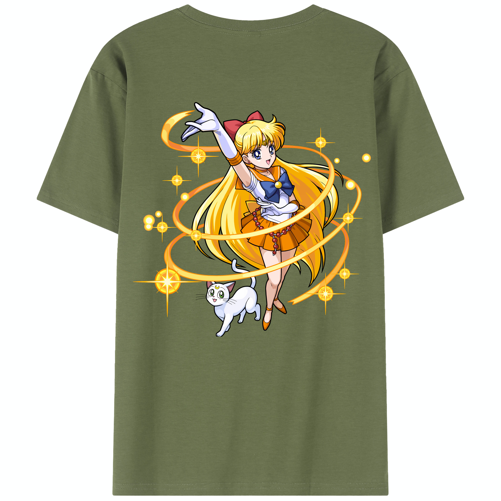 （画像用） 美少女戦士セーラームーン 愛野 美奈子 あいの みなこ Sailor Moon Aino Minako 綿100％半袖Tシャツ（背面プリント）
